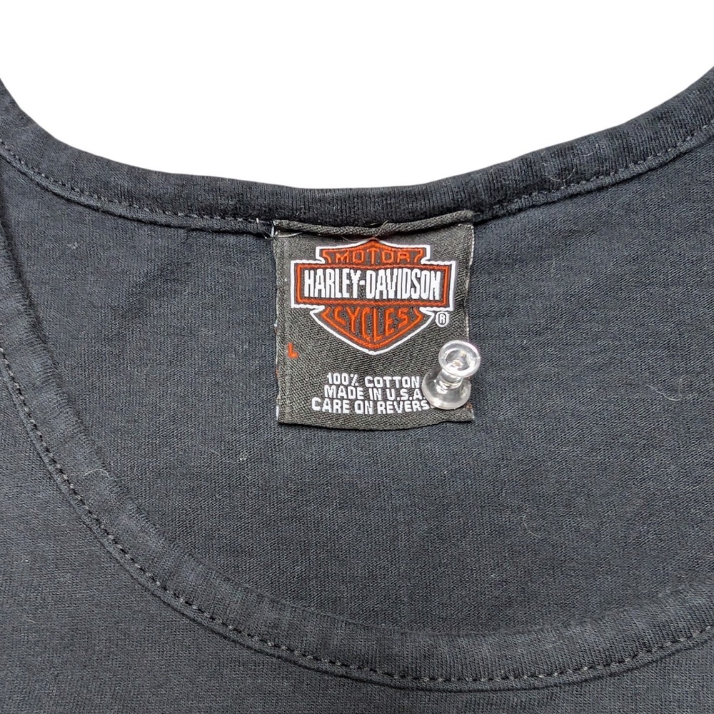 Harley Davidson Black Tank Large Ats Paris Bastille France Graphic Sleeveless - Picture 3 of 3